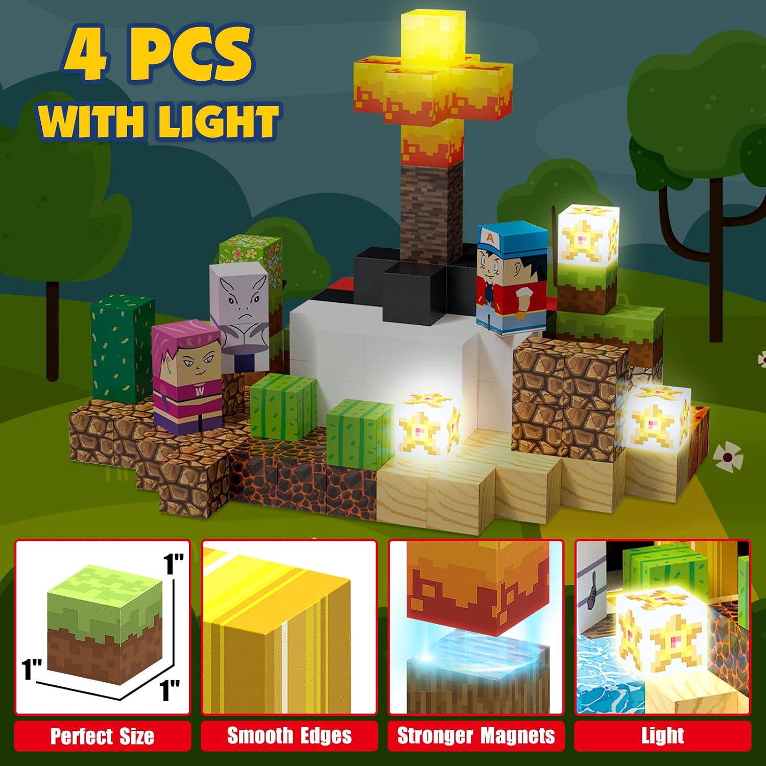 Thumbnail 2 de YUNGOWN 200PC Magnetic Building Blocks Set for Kids 3+ 🧱