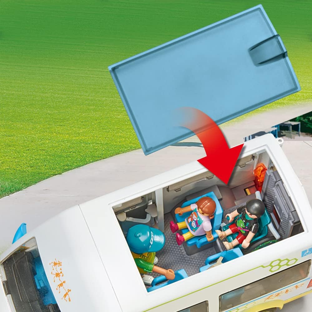 Detalle de PLAYMOBIL City Life 71329 Schulbus – Großer Schulbus mit Rampe, Platz für 5 Figuren