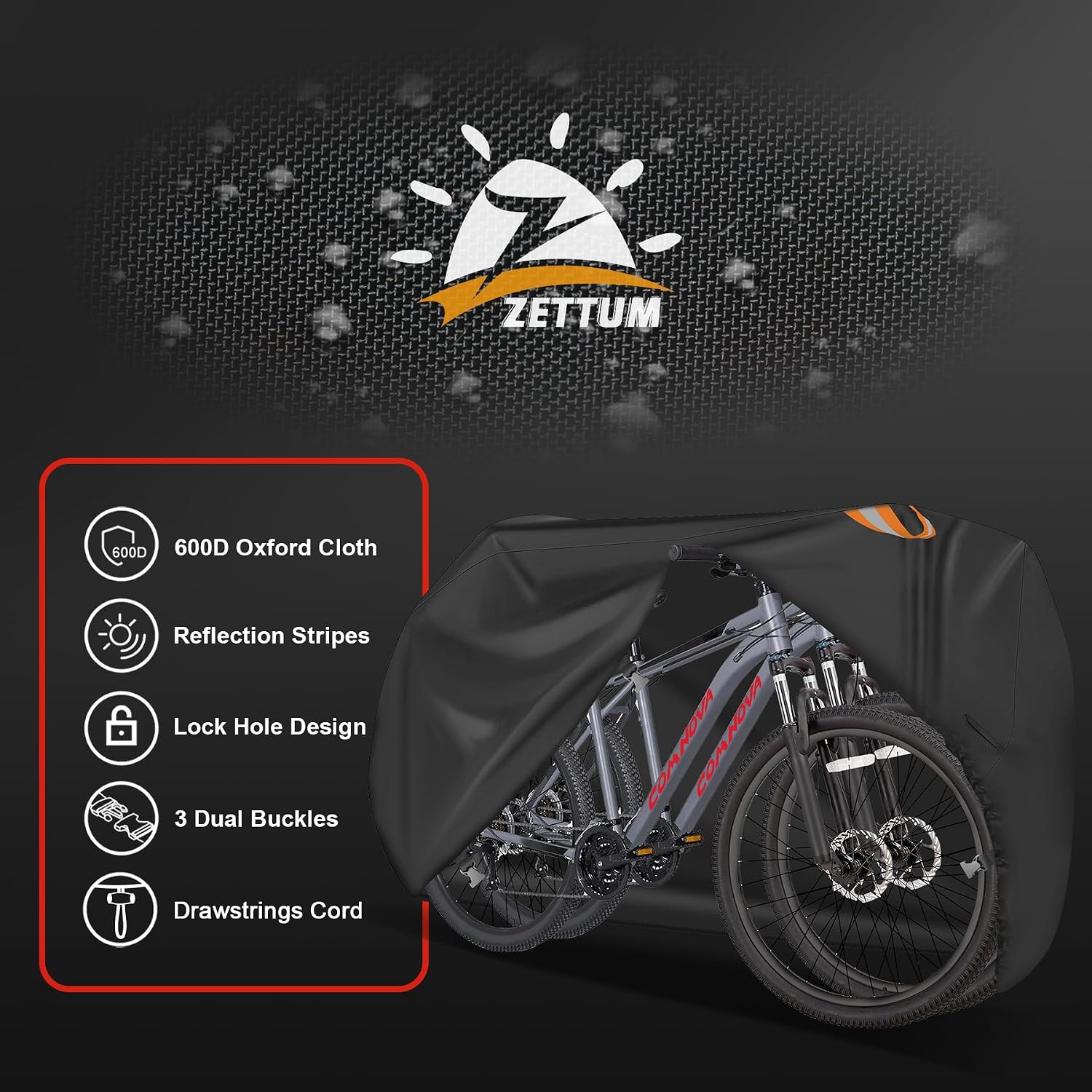 Detalle de Zettum Funda para 2 bicicletas 208,3 cm