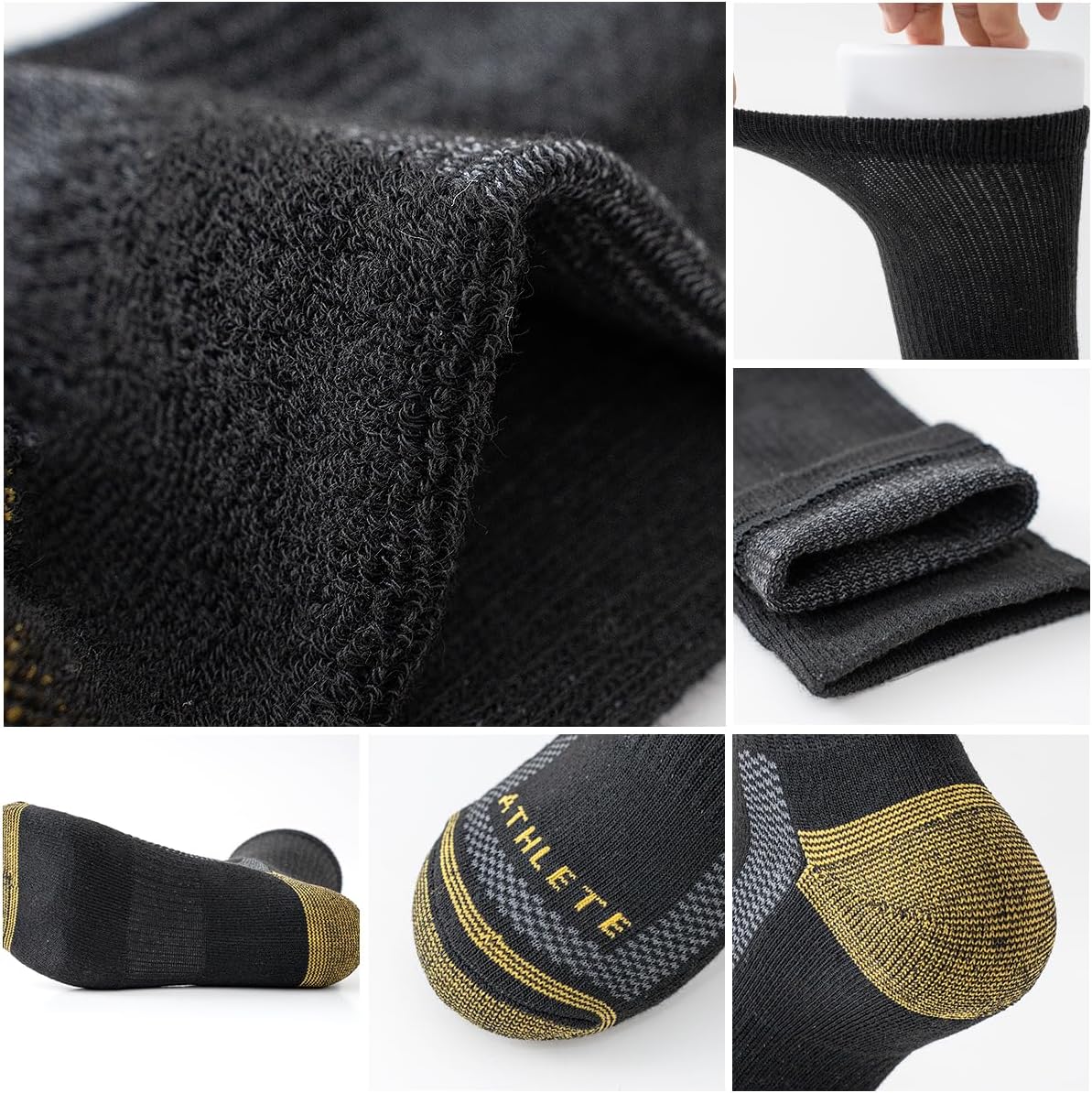 Detalle de JOYNÉE Mens Athletic Crew Socks (5/10 Pairs) Lightweight Cushioned Breathable Work & Running Socks