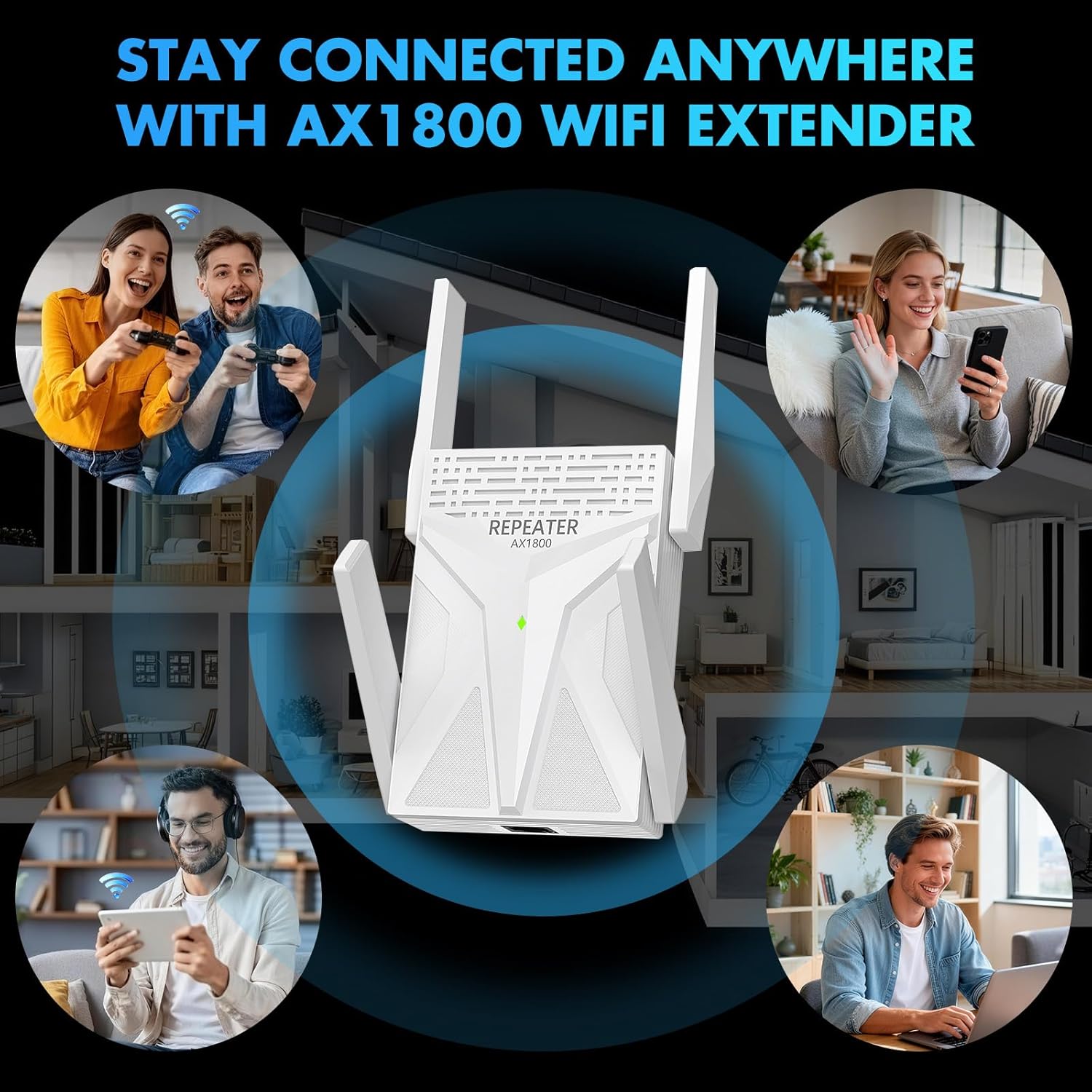 Thumbnail 6 de AX1800 WiFi 6 Repeater – leistungsstarker WLAN-Verstärker mit 1800 Mbit/s, Gigabit-LAN-Port und MU‑MIMO
