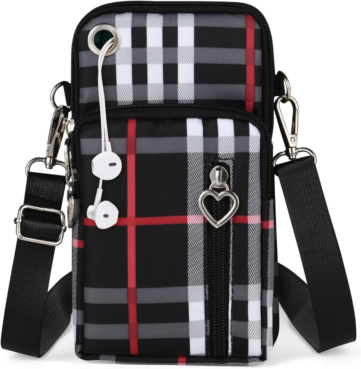 Detalle de Aucuu Petit Sacoche Telephone Portable Femme avec Bandoulière Réglable — Nylon imperméable et multiples poches