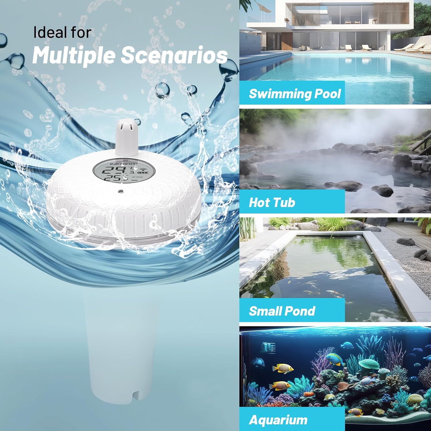 Thumbnail 6 de Inkbird Wireless Floating Pool Thermometer IBS-P01R — Temperature Monitoring for Pools, Spas and More