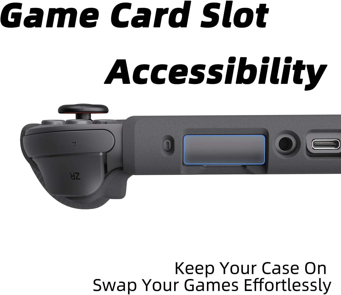 Detalle 2 de Savage Raven StandGrip Front Cover Bundle für Nintendo Switch 2 – Hard-Shell Front Cover Smoky Black + StandGrip Textured Grips