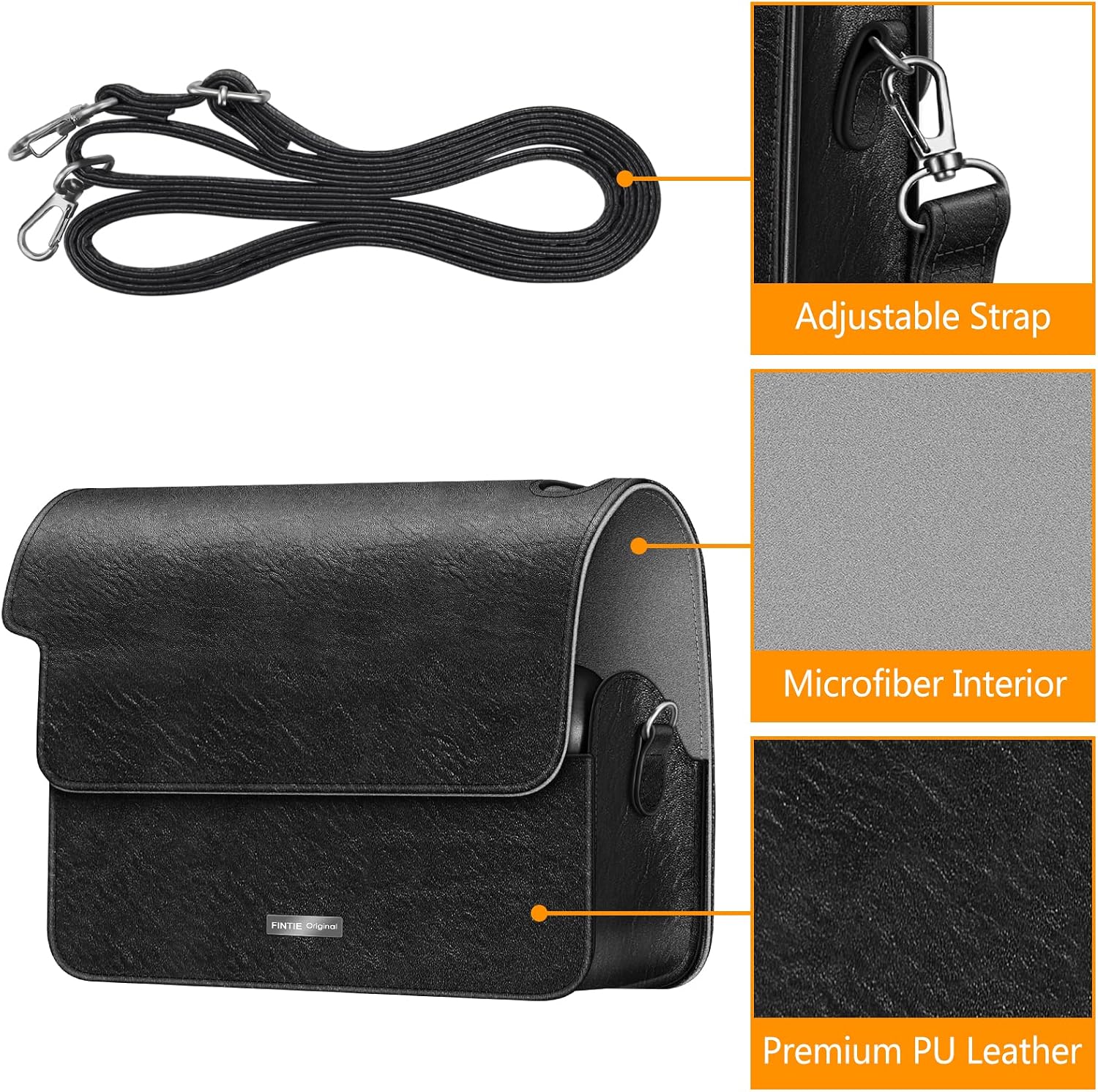 Detalle 2 de FINTIE Schutzhülle für Fujifilm instax Wide 300 – Premium Kunstleder Tasche mit abnehmbarer Tragegurt