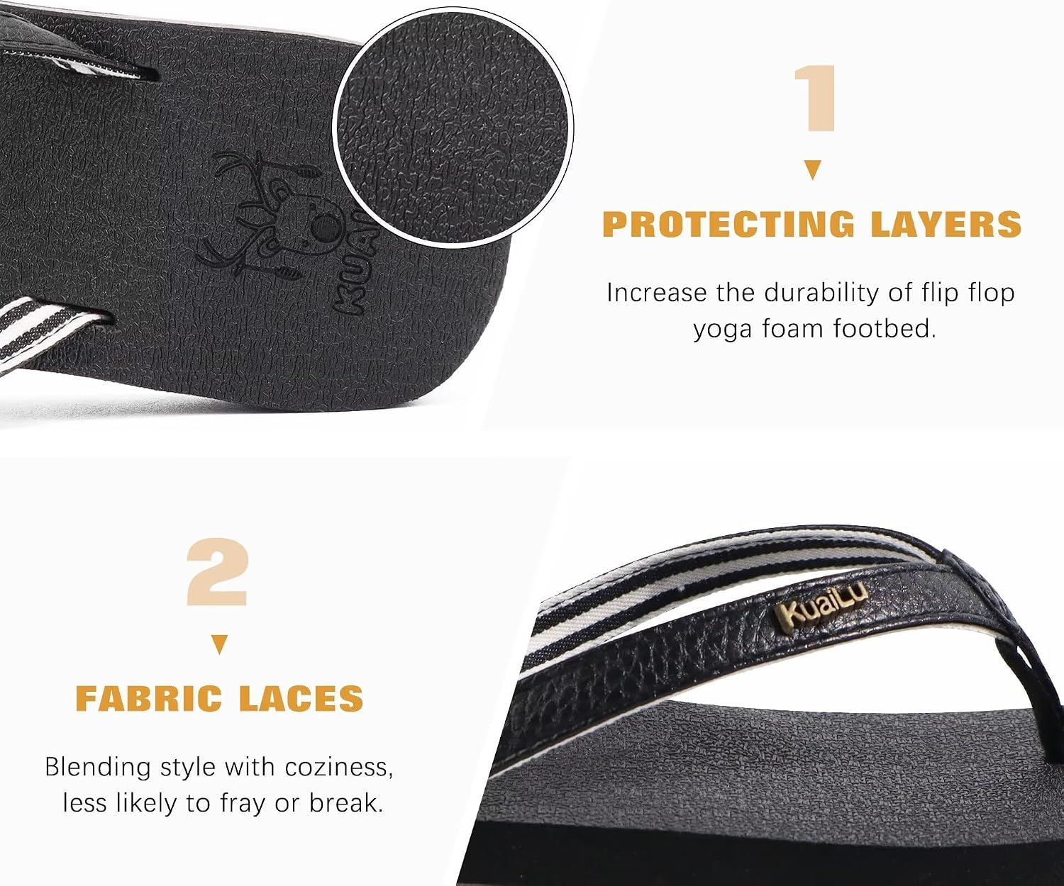 Thumbnail 4 de KuaiLu Arch Support Flip Flops 1 Pair