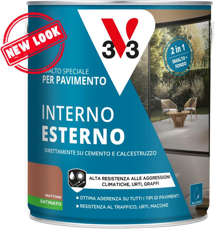 Detalle 2 de V33 smalto per pavimenti da 0.5 L mattone