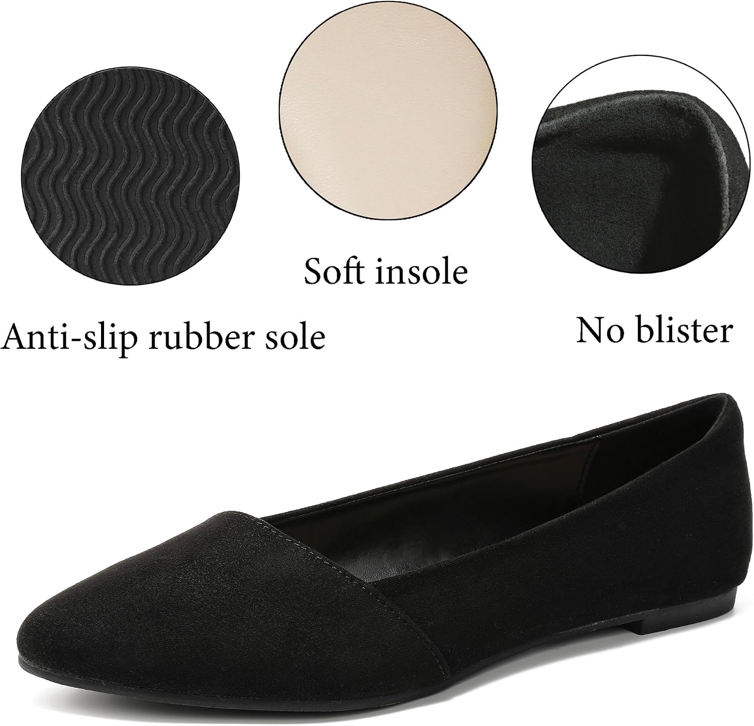 Thumbnail 3 de Ataiwee suede flat shoes for wide width