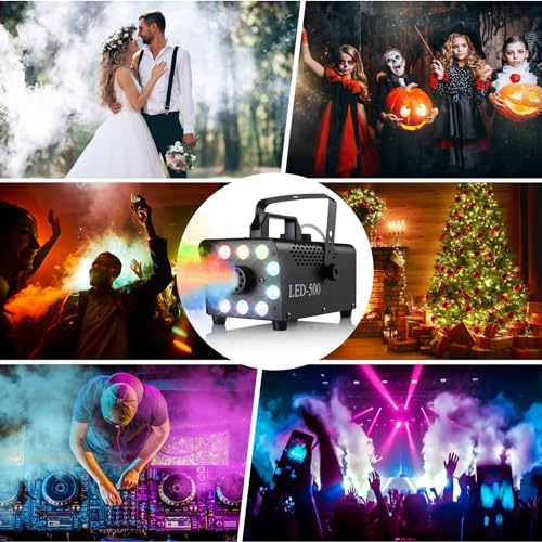 Thumbnail 7 de MAMIZO Fog Machine 500W with 10 RGB LEDs and Wireless Remote – 9–16 m² room coverage