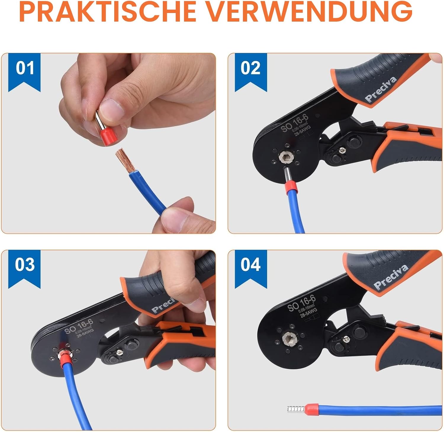 Thumbnail 4 de Crimpzange 0,08 bis 16 mm² für Aderendhülsen