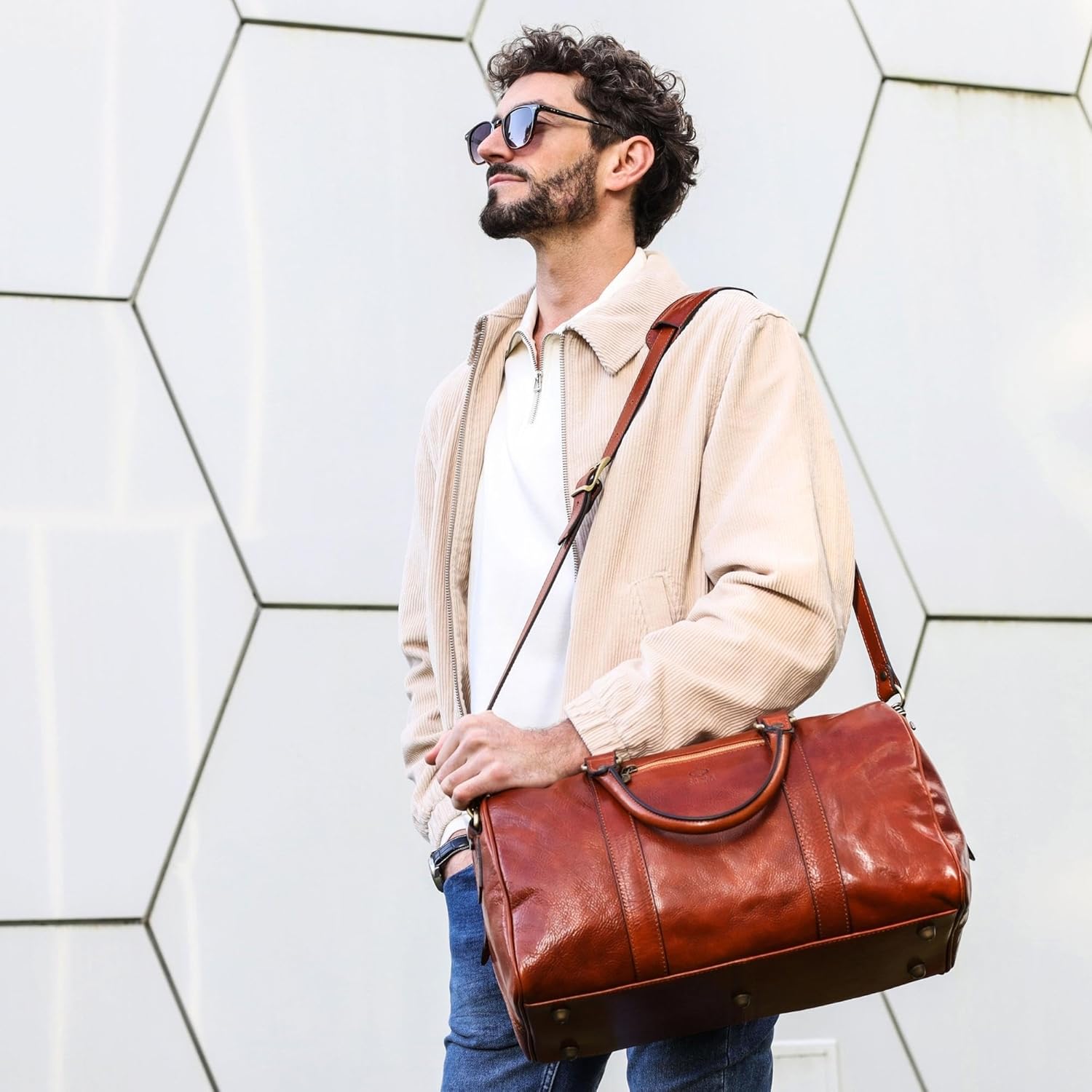 Thumbnail 2 de Full Grain Leather Duffle Bag Overnight Weekender by Time Resistance