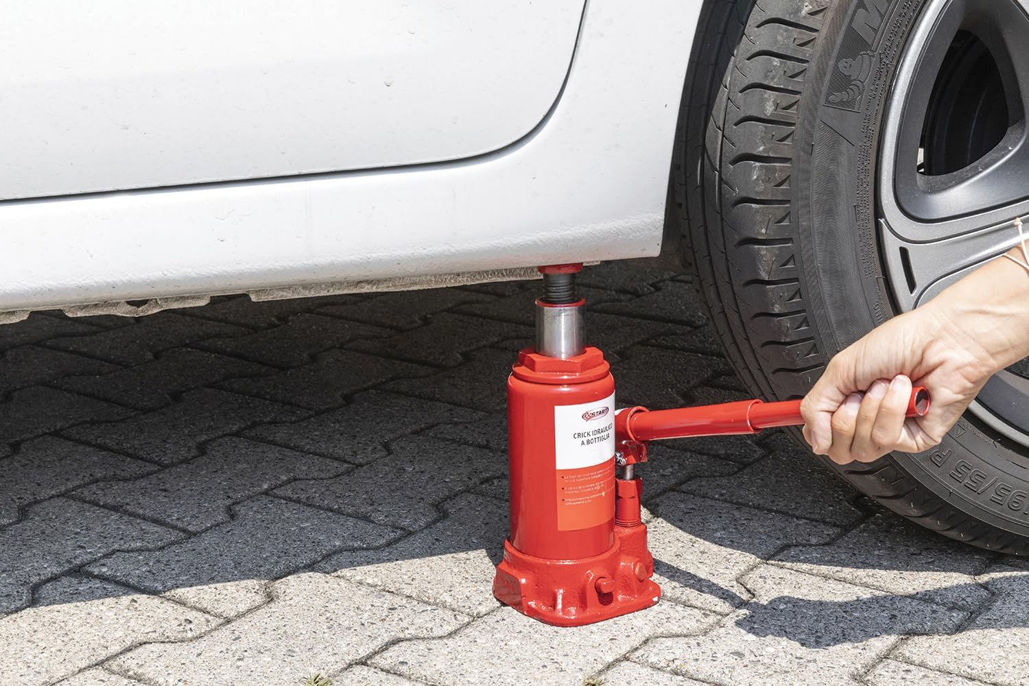 Thumbnail 3 de START cric idraulico a bottiglia 2T con altezza regolabile, compatto e robusto per auto e veicoli leggeri