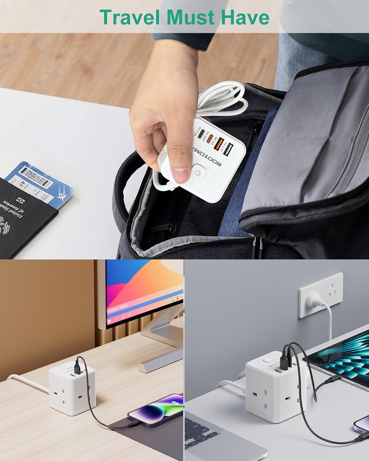 Thumbnail 6 de UK to Australia Plug Adapter with PD 20W fast charging ๐