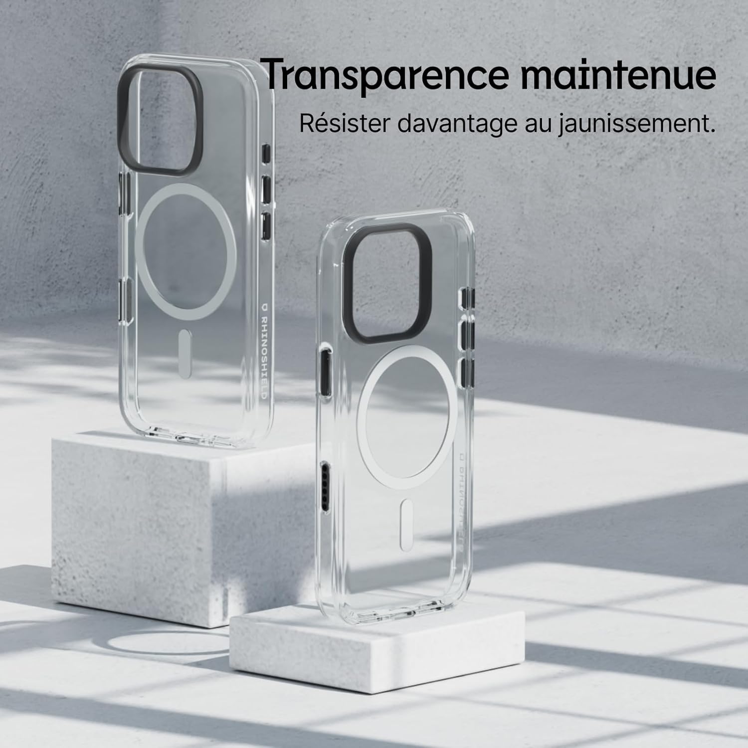 Thumbnail 1 de RhinoShield Coque Clear avec bouton de contrôle caméra pour iPhone 16 Pro Max (compatible MagSafe) – anneau caméra noir