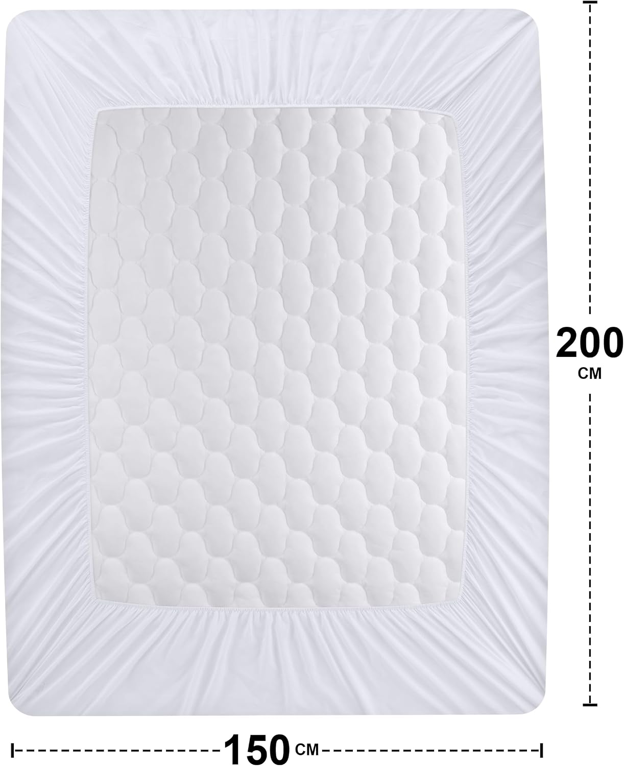 Thumbnail 2 de Copri-materasso trapuntato impermeabile Utopia Bedding 150 x 200 cm, per materassi fino a 38 cm di profondità