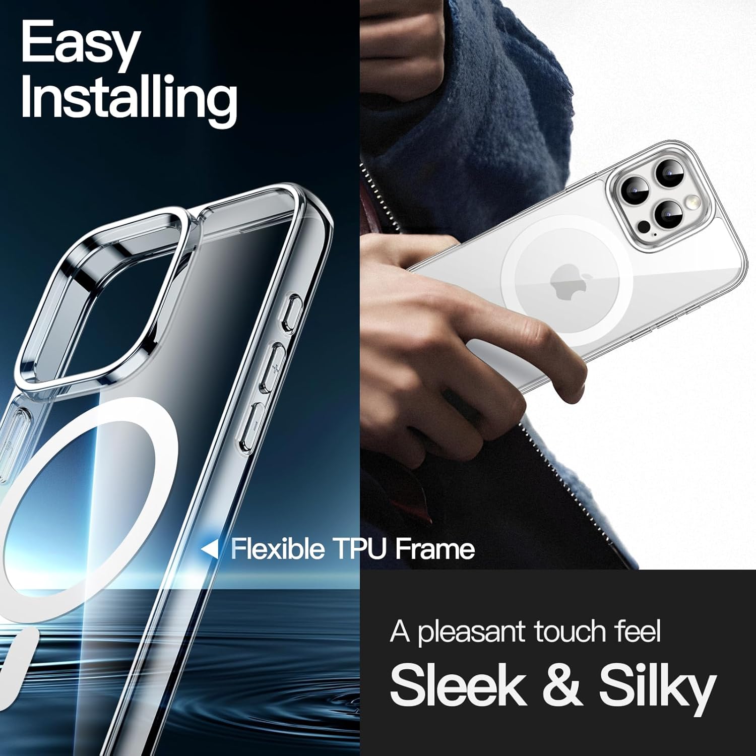 Thumbnail 5 de JETech Cover Magnetica per iPhone 16 Pro Max 6,9": trasparente, antiurto e compatibile MagSafe