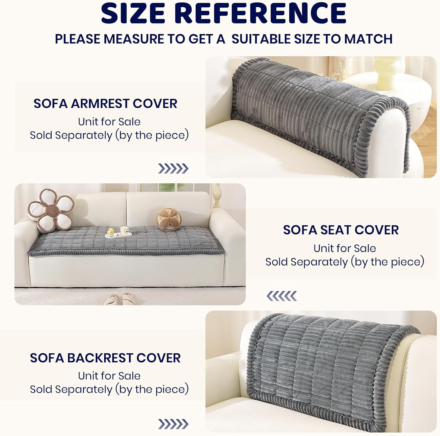Thumbnail 5 de Royhom Housse de Couchage Épais pour Canapé et Coins – Protection anti-dérapante et douces textures (Gris, 70 x 210 cm)