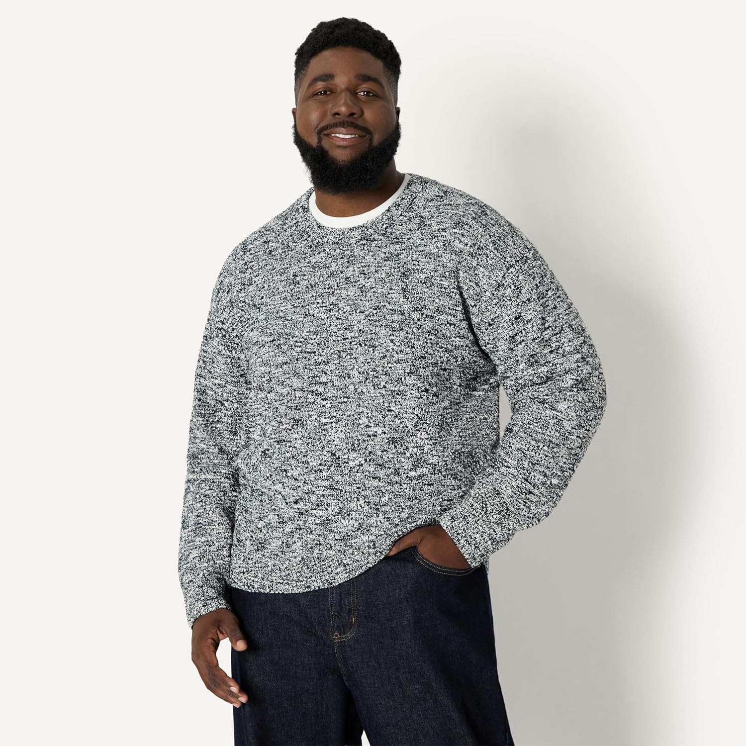 Detalle de Amazon Essentials Men's Relaxed-Fit Multi-Colour Heavyweight Crewneck Pullover Jumper