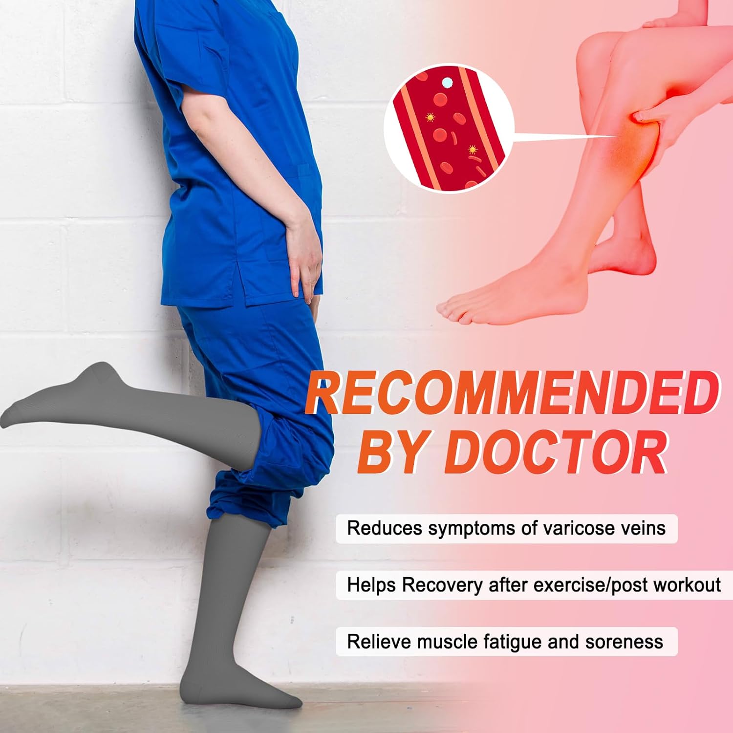 Thumbnail 1 de Iseasoo 4 Pairs Compression Socks for Women — circulation-support for nurses, running, travel