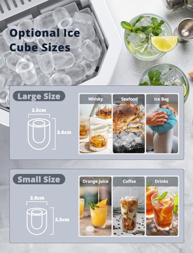 Detalle de Acmeenjoy Ice Maker Machine Countertop: Compact 12kg/24h, 9 Cubes in 6 Minutes