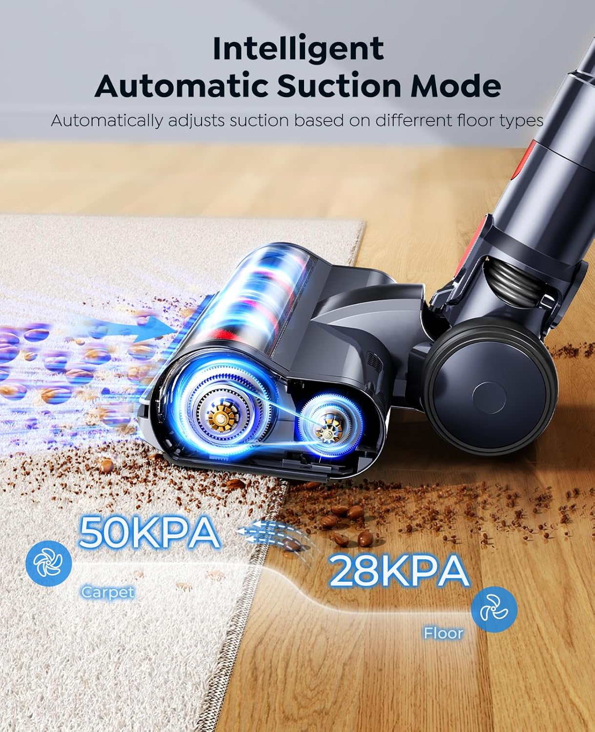 Thumbnail 4 de SunSare Cordless Vacuum Cleaner (50KPa/600W) with Touchscreen, AUTO Mode and 65 min runtime