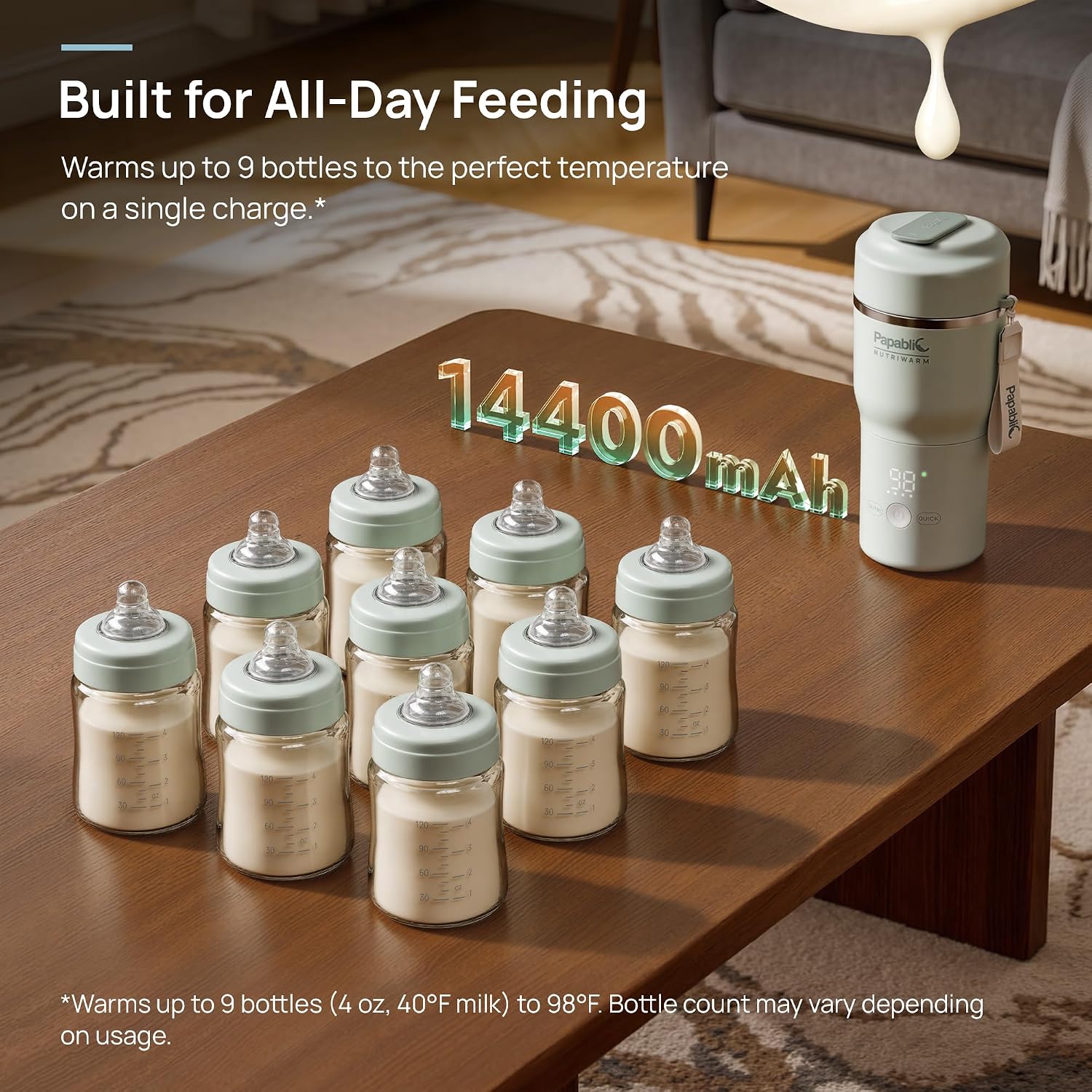 Thumbnail 6 de Papablic NutriWarm Portable Bottle Warmer with Dual Modes and Built-In Sanitizer