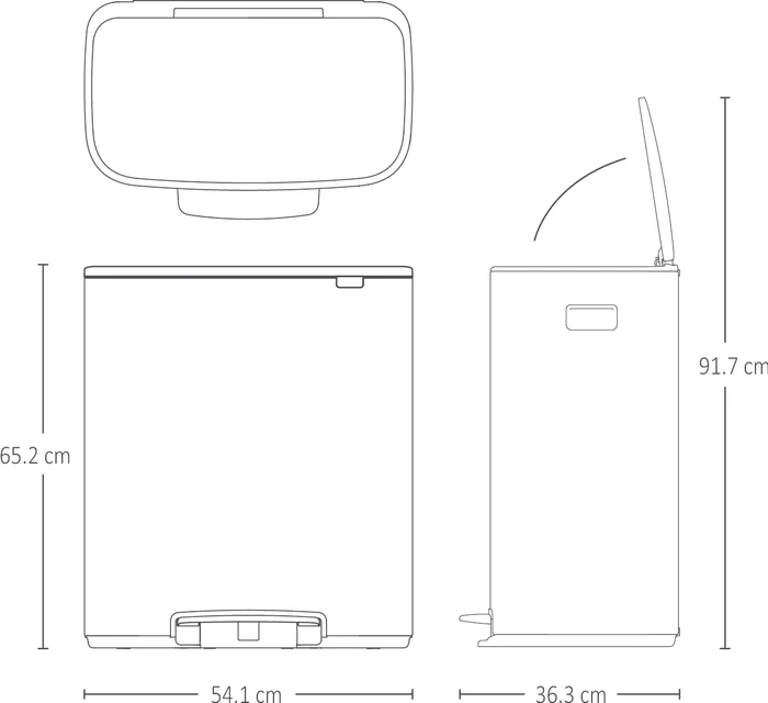 Detalle 2 de Brabantia Bo Pedal Bin 60 Liter Platinum