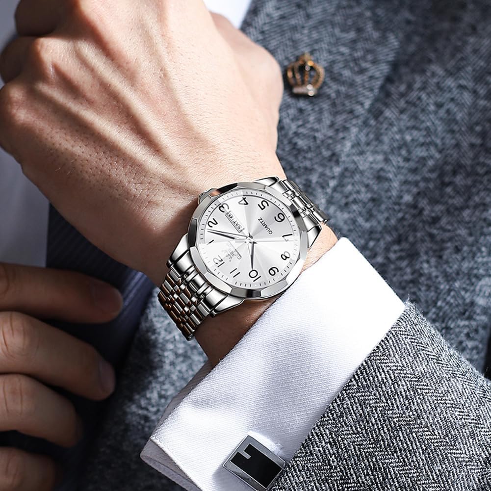 Thumbnail 6 de OLEVS YKS-S-G9931+9970 Men's Stainless Steel Day-Date Quartz Watch