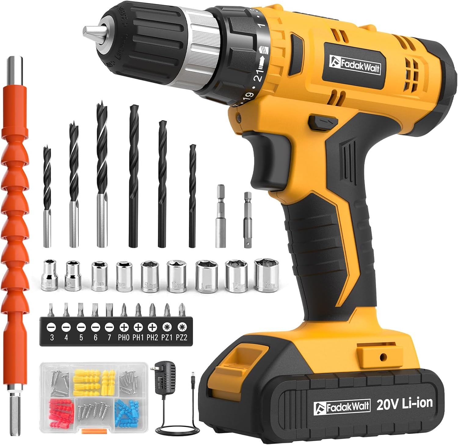 Detalle de FADAKWALT 20V Cordless Drill Set