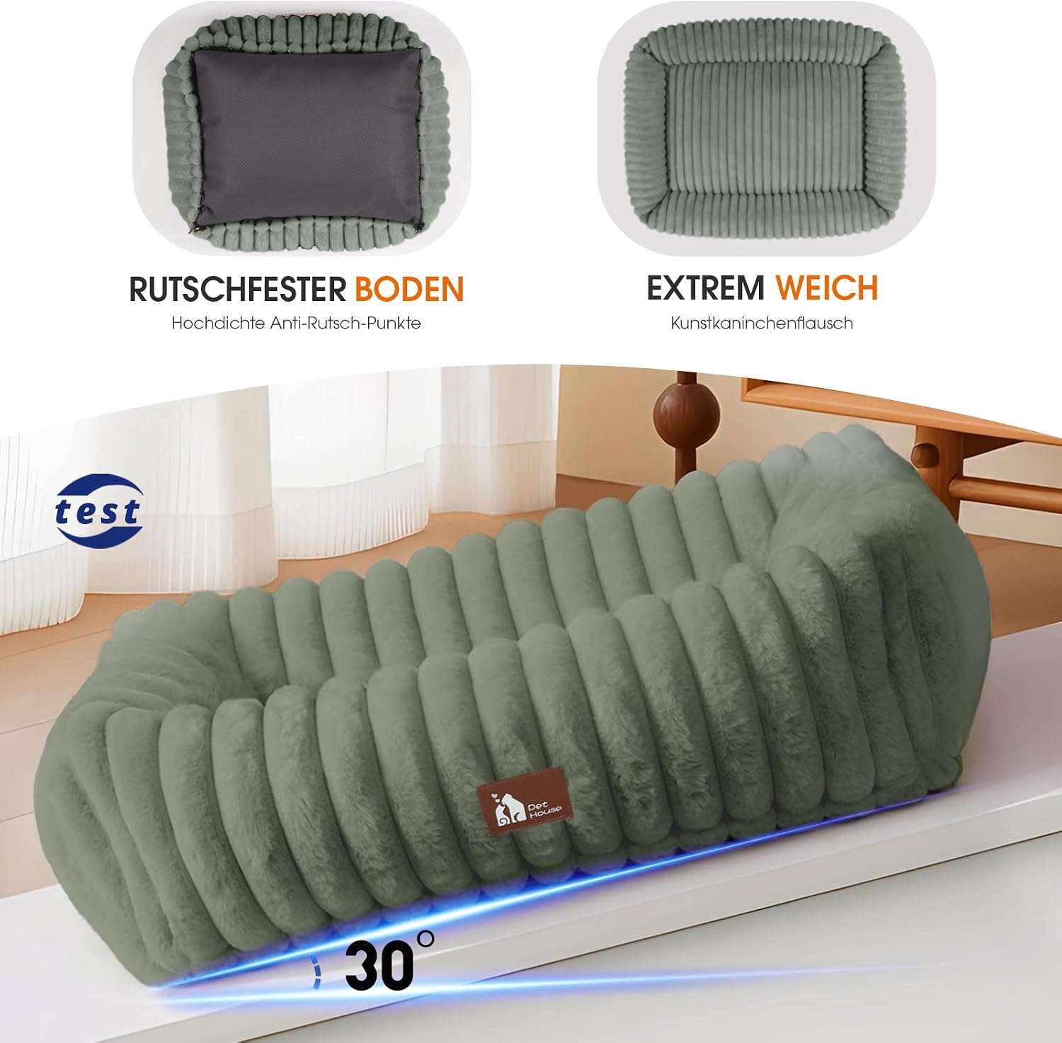 Thumbnail 4 de Upvilla Luxusweicher Hundekorb 109 × 76 × 20 cm