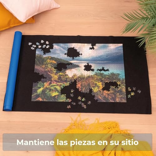 Detalle de Ravensburger Tapete Puzzle New Roll Your Puzzle Board: guarda rompecabezas de 300 a 1500 piezas con tubo enrollable
