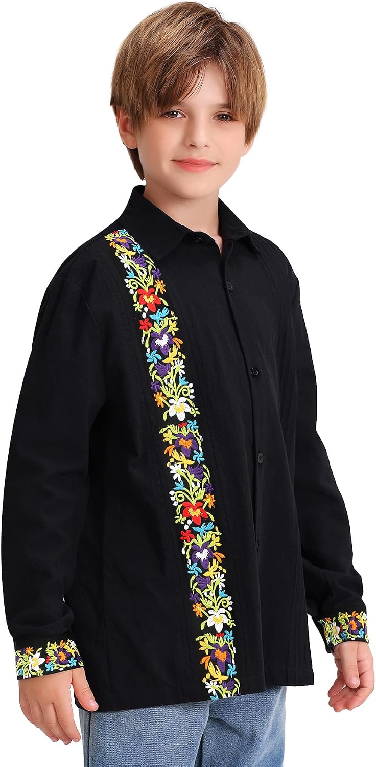 Thumbnail 2 de Boys' Guayabera Shirt, Long Sleeve