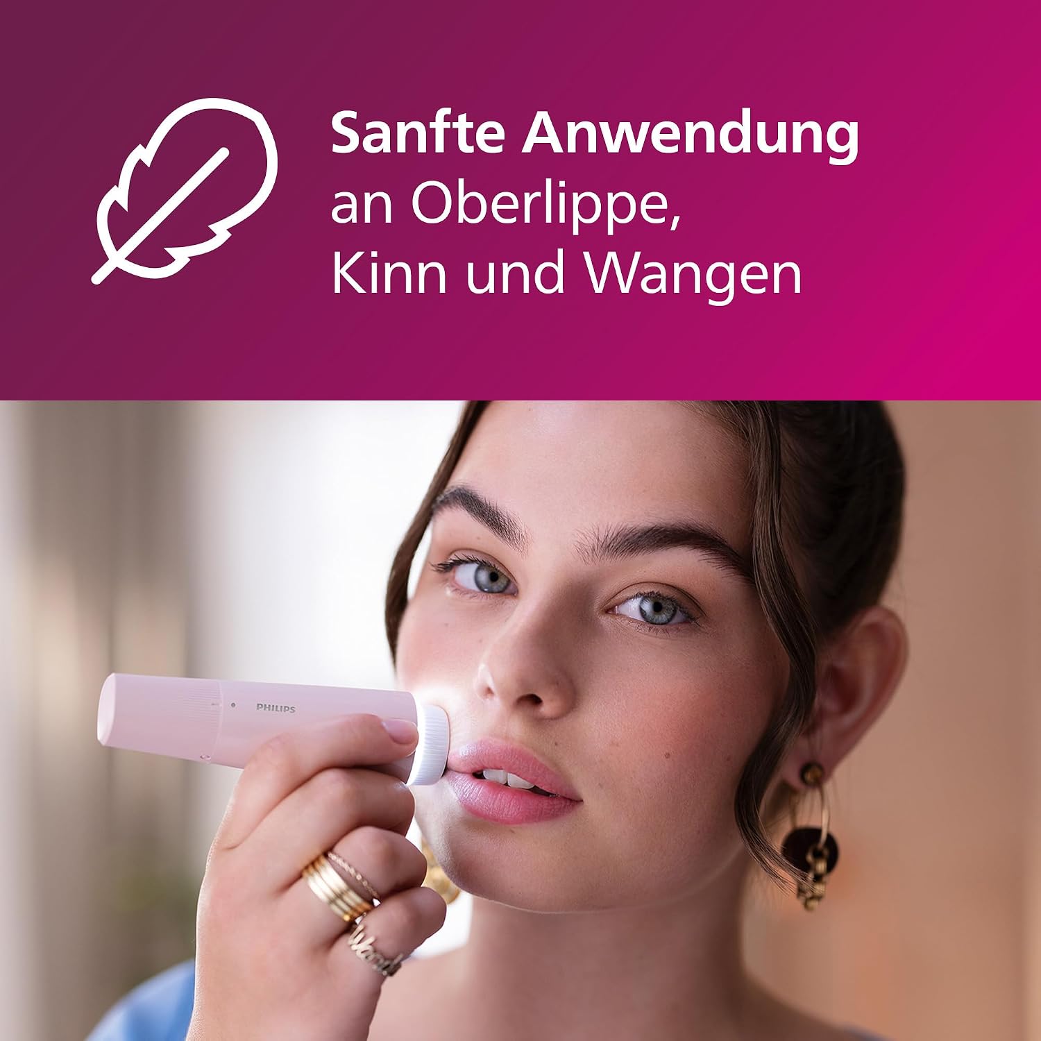 Detalle 2 de Philips BRR454/00 Gesichtshaarentferner 5000 💄