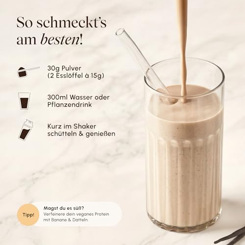 Thumbnail 6 de VETAIN Veganes Proteinpulver Vanille – 21 g Eiweiß pro Portion, 100% Bio & fermentiert