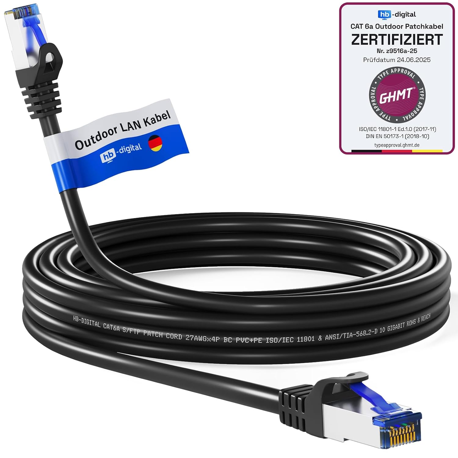 Detalle de HB-DIGITAL HB-DIGITAL 12 m Cat 6a LAN-Kabel