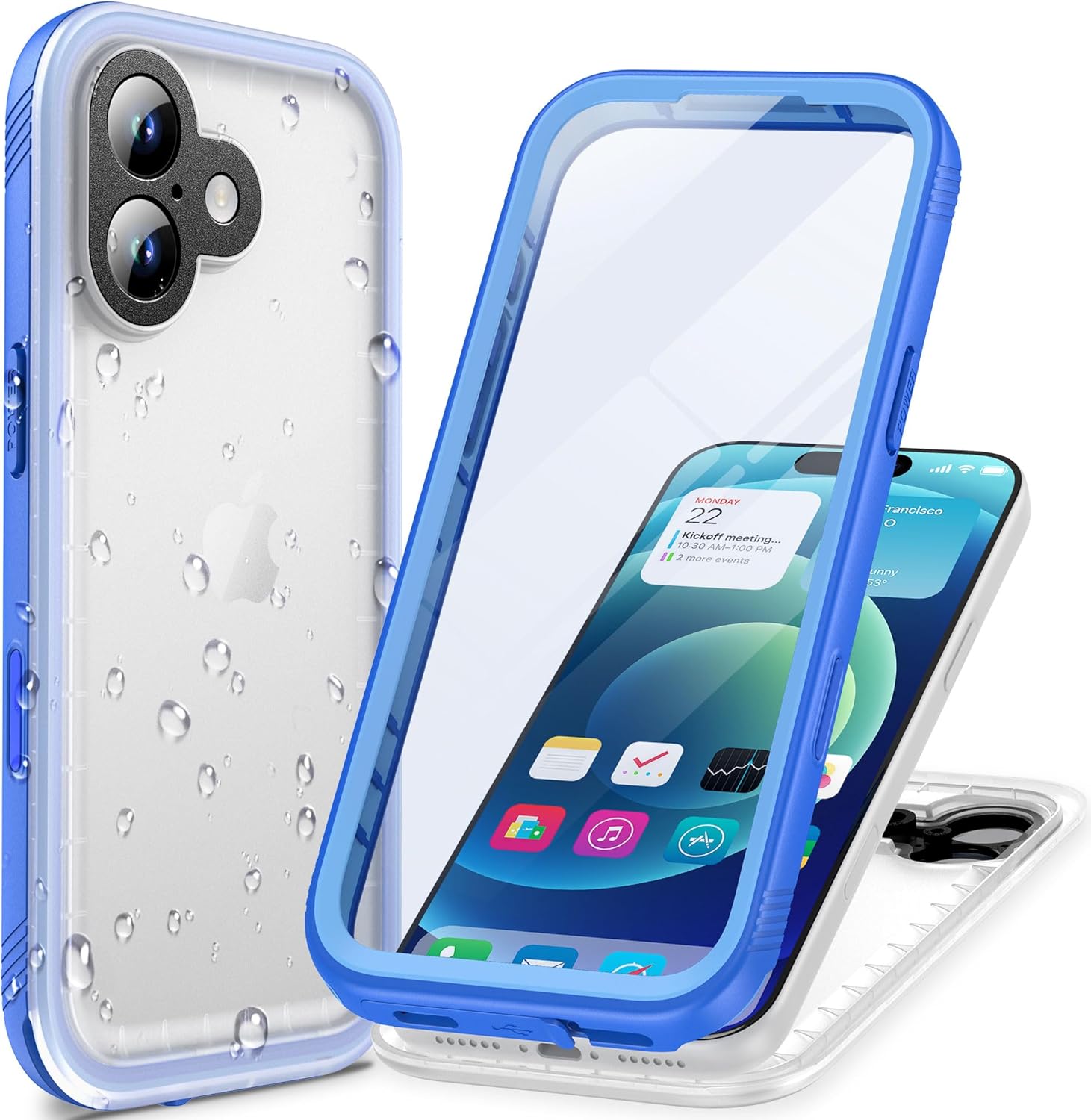 Detalle de Cozycase TOP Protective Blue Full Case for iPhone 17 – Slim, Rugged & Waterproof