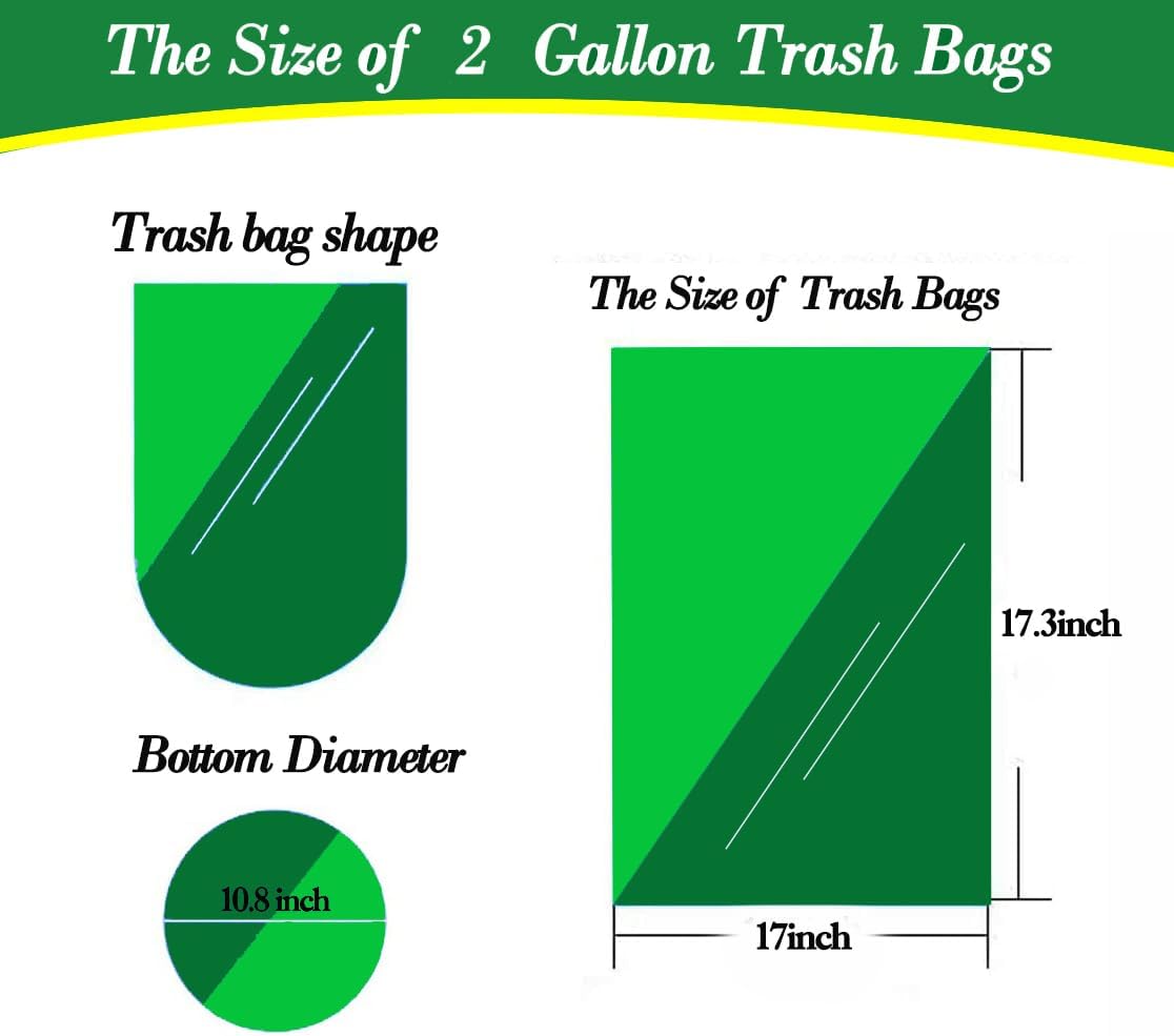 Detalle 2 de Hommaly 2 Gallon Clear Trash Bags (120 pcs) – Extra Strong, Leak-Proof, Unscented Bin Liners for 1.8–2 gal Waste Bins
