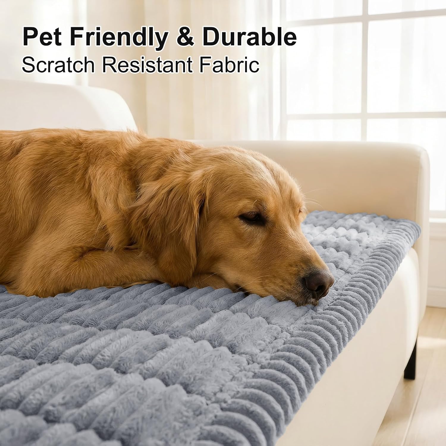 Detalle de Smiry FLRCWDZ02 Couch Cover for Dogs, 27.6" Square, Gray Polyester