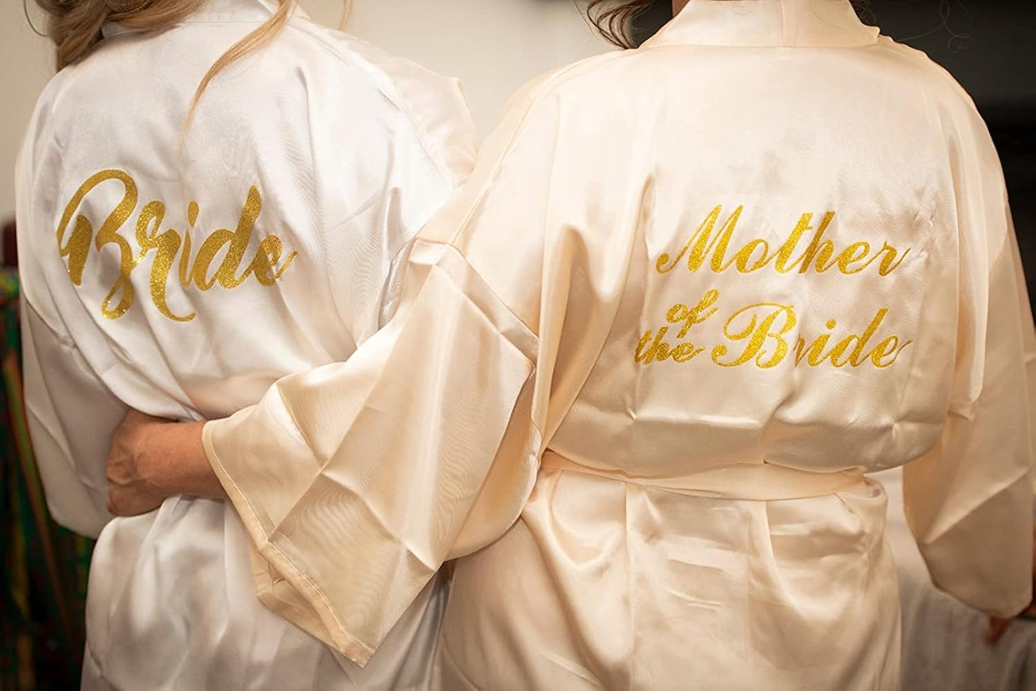 Thumbnail 6 de Vlazom peignoir femme kimono de mariée en satin avec ceinture