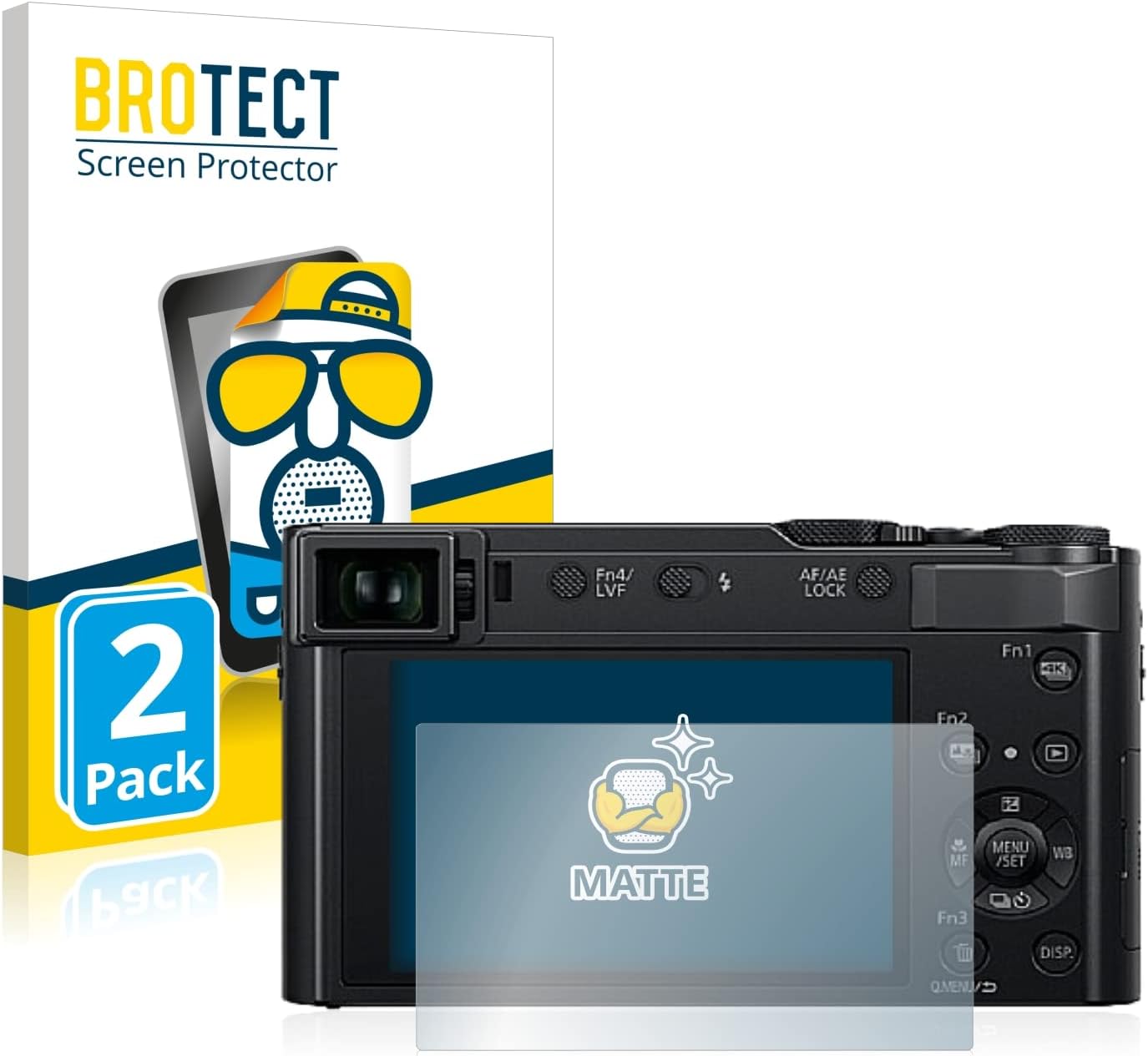 Brotect Pellicola Protettiva Opaca per Panasonic Lumix DC-TZ202 / TZ202D – 2 pezzi, antiriflesso e antigraffio