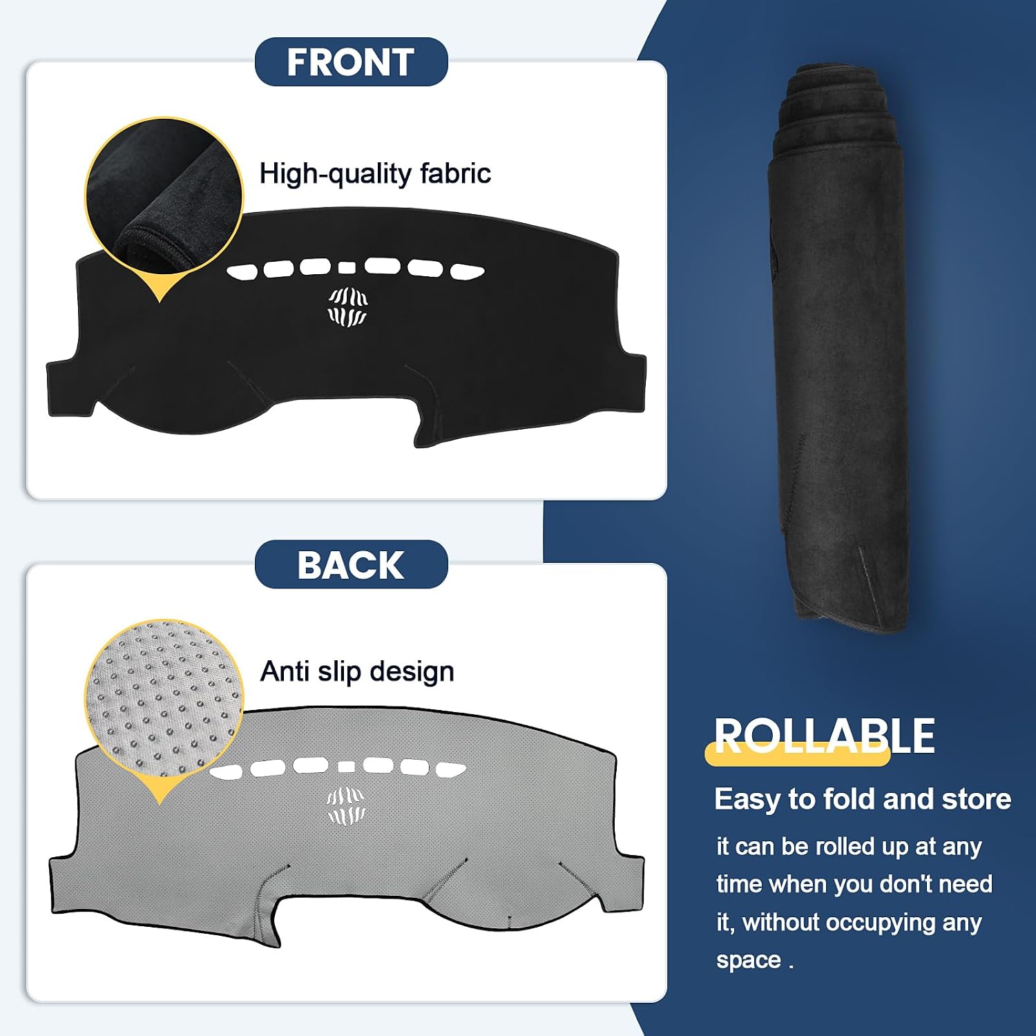 Thumbnail 2 de Rilsen Dash Cover for 2013-2020 Ford Fusion — Flannel Nonslip Dashboard Mat