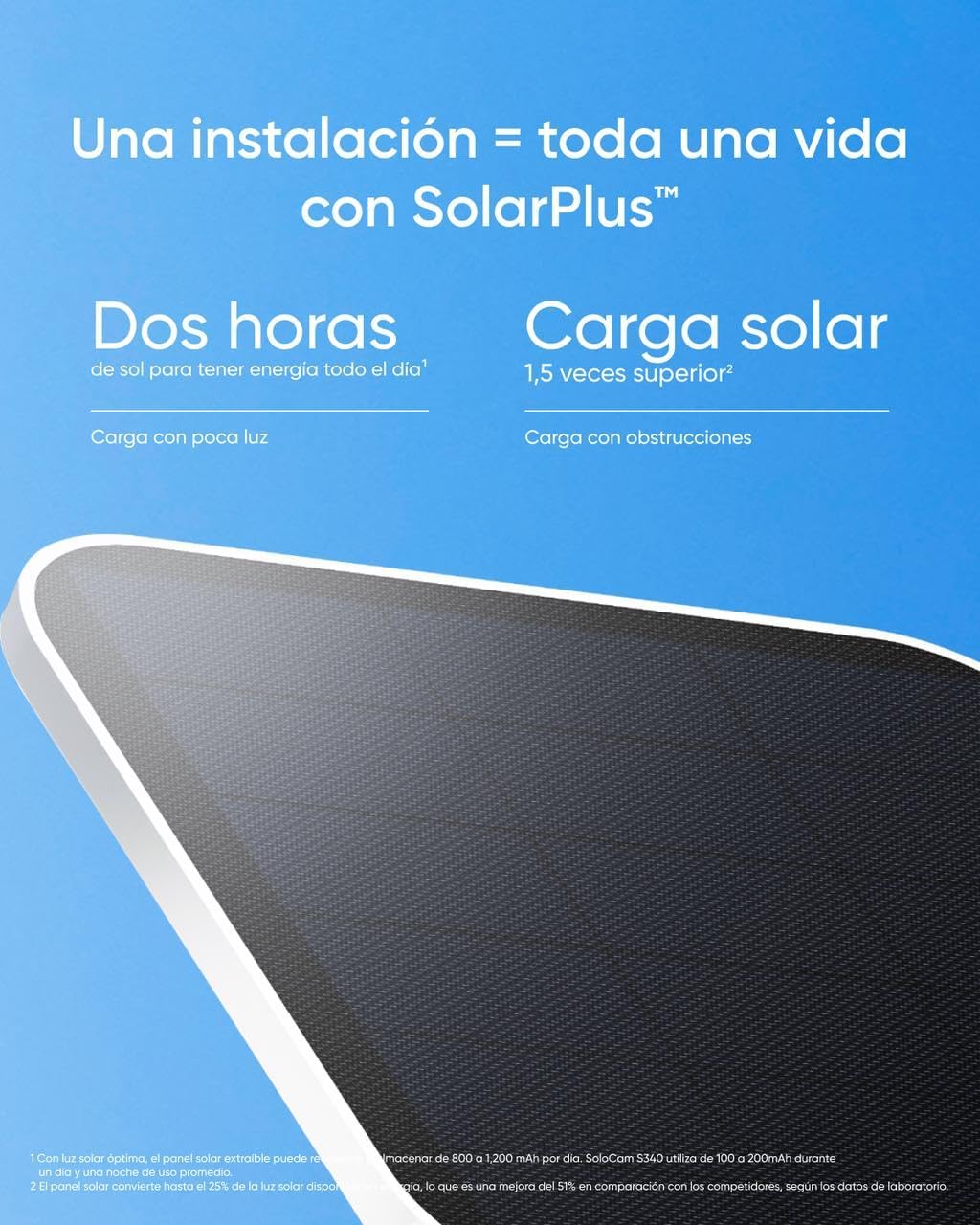 Detalle de eufy SoloCam S340 3K 360° Exterior Solar