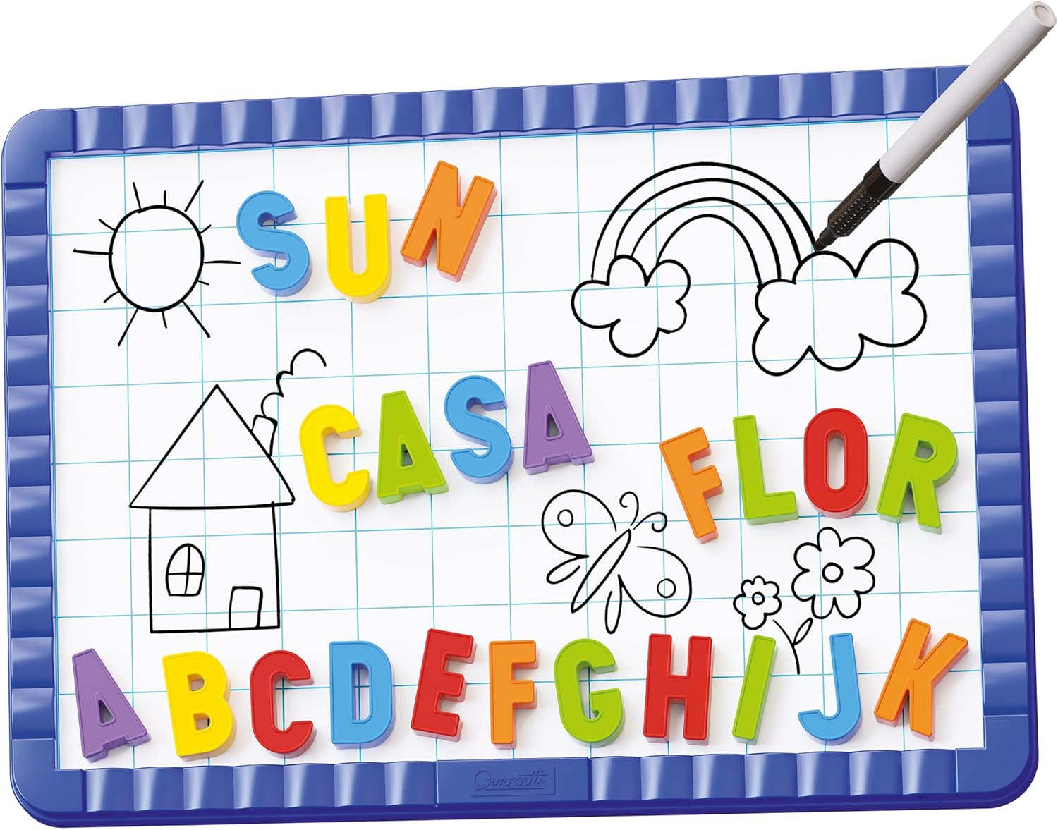 Thumbnail 1 de Quercetti Magnetino Letters Basic: lavagna magnetica con 48 lettere colorate per imparare l’alfabeto