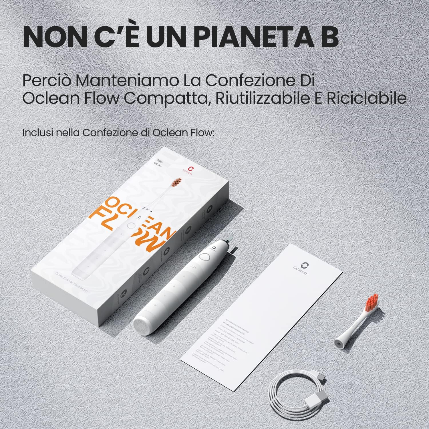 Detalle 2 de Oclean Flow Spazzolino Elettrico Sonico: pulizia profonda, 5 modalità e batteria a lunga durata