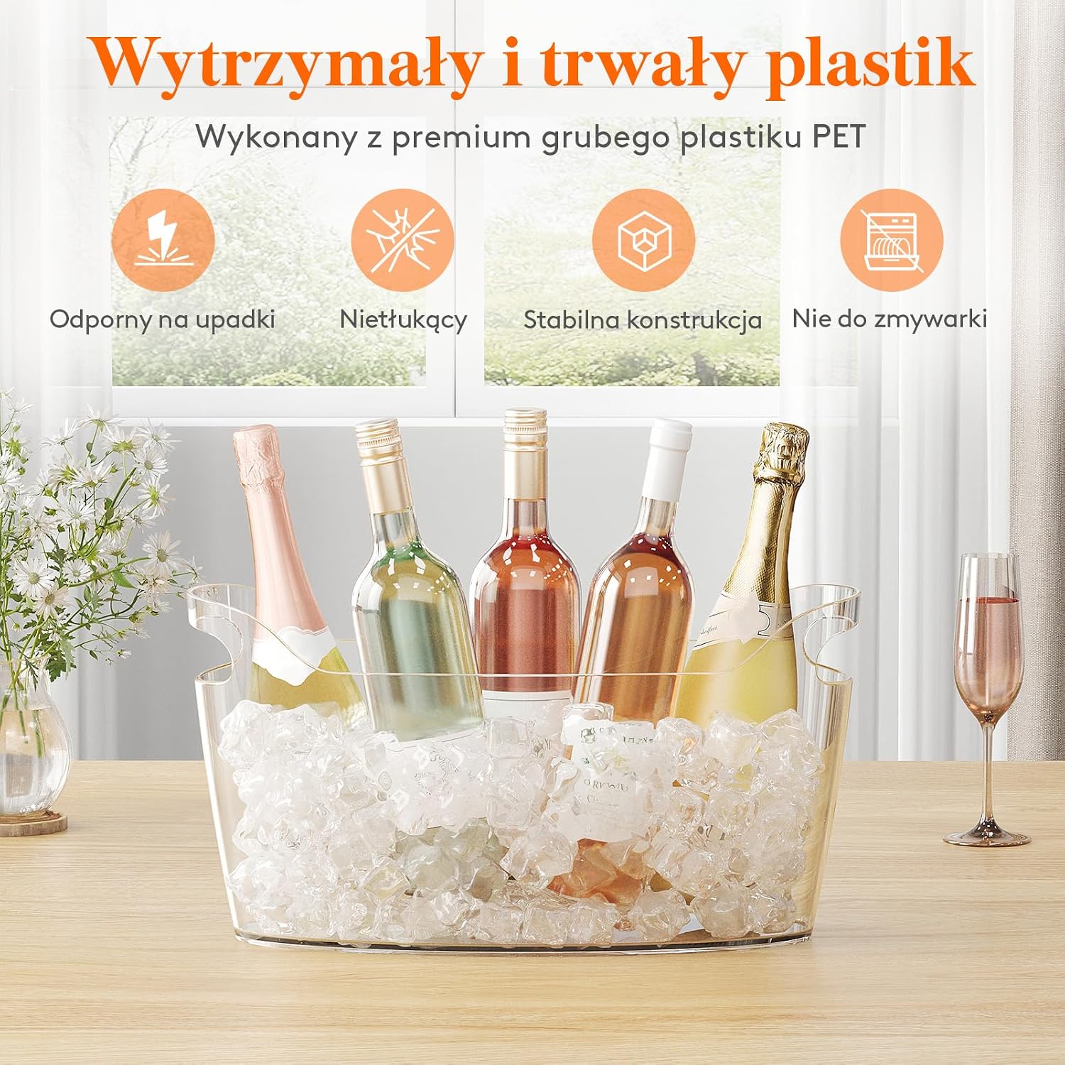 Detalle de Lifewit 24495 – chłodziarka do szampana z uchwytami i łopatką do lodu
