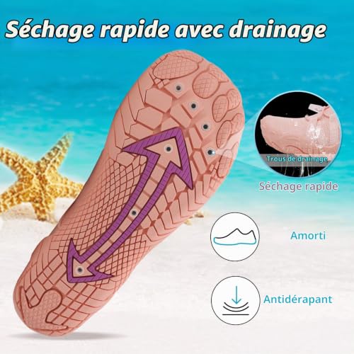 Detalle de Chaussures Aquatiques Hanani - Séchage rapide, unisexes, accessoire essentiel pour plage et activités nautiques