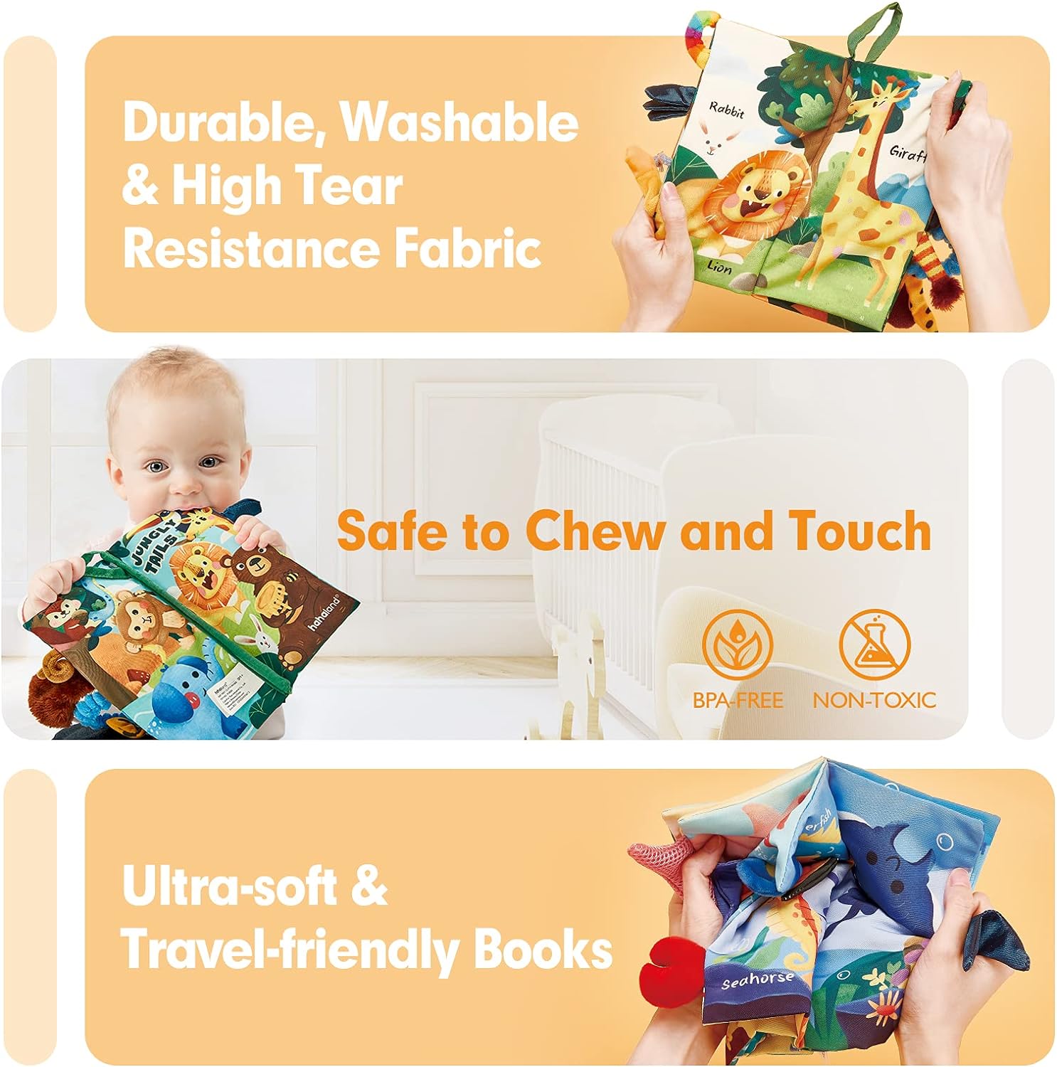 Thumbnail 2 de hahaland Crinkle Cloth Books 2-Pack for Babies