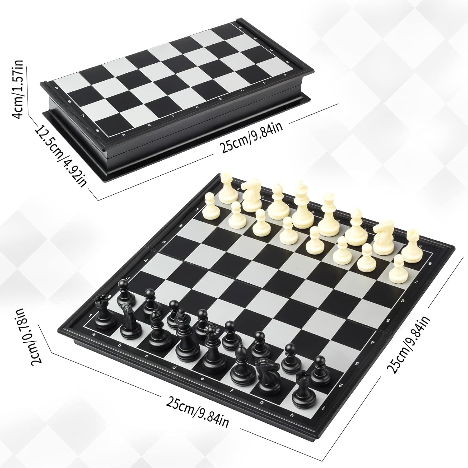 Thumbnail 5 de EACHHAHA Schachspiel magnetisches Reise-Schach inklappbar, 25 × 25 cm (für Kinder & Anfänger)
