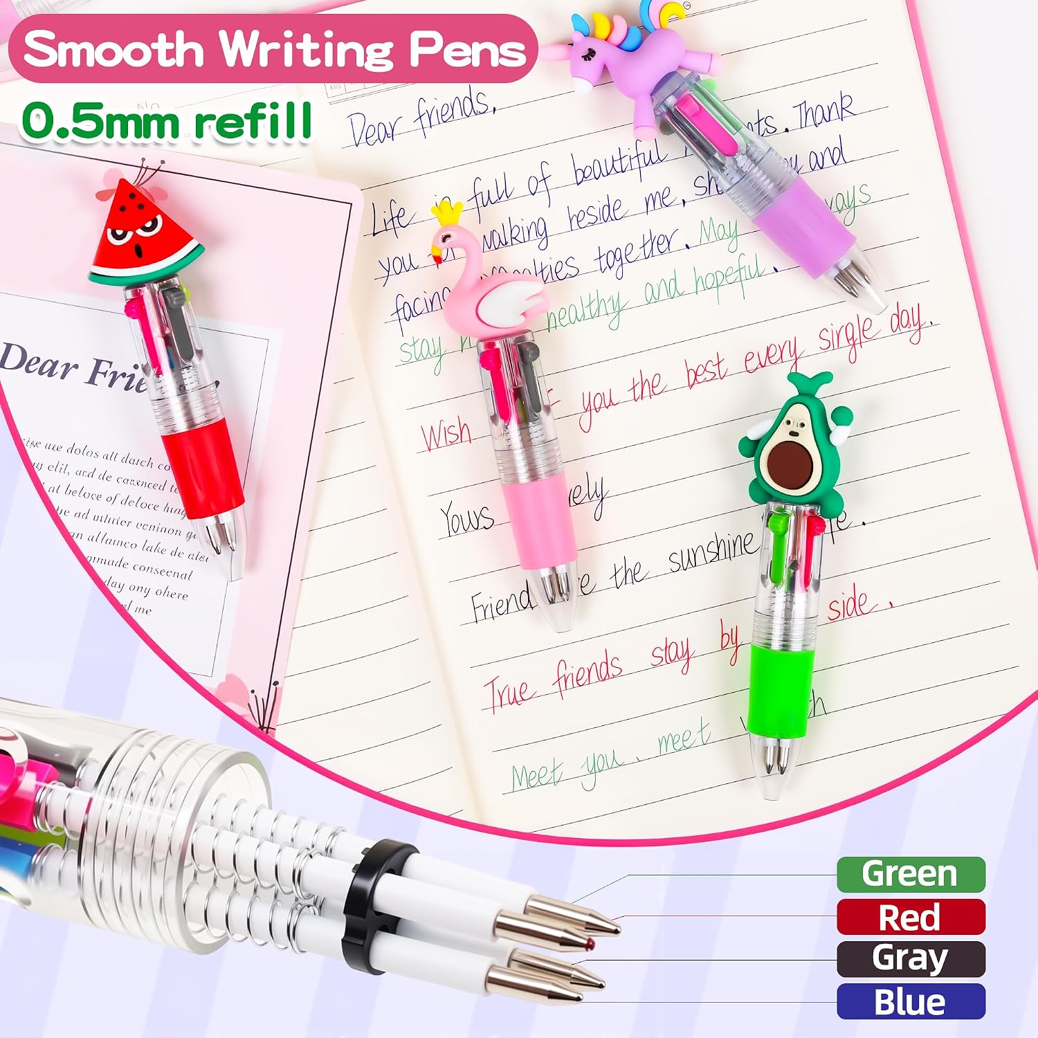 Detalle de Bolibo 24Pcs Party Bag Fillers: Multi-Coloured 4-in-1 Mini Pens for Kids