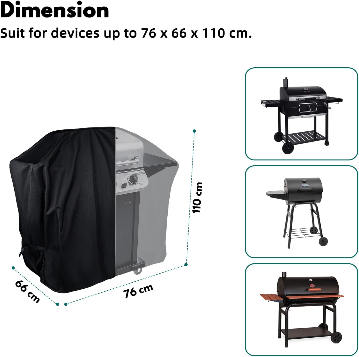 Thumbnail 1 de Housse de protection Mutsitaz pour barbecue à gaz (76 x 66 x 110 cm) étanche et anti-déceptsion